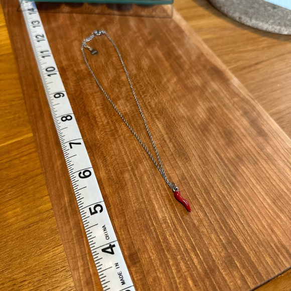 Italian Horn Silver Lucky Necklace Petite Dainty Delicate - Picture 2 of 4